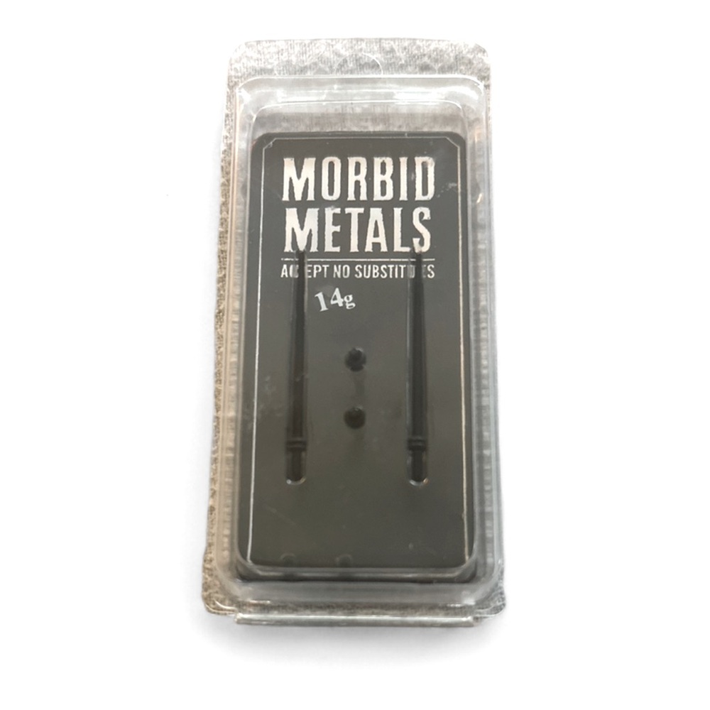 Morbid Metals Earrings 14g Taper Plug 4 Pk Kit New Black